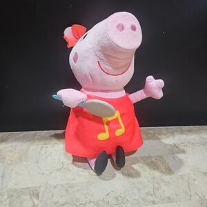 Peppa Pig Oink‎ Along Songs Peppa Singing Plush Stuffed Doll w/ Mic 3 Songs 12”